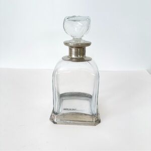 Art Deco Crystal Fine Pewter Etain Rein Zinn 95% Super Crystal Decanter Bottle